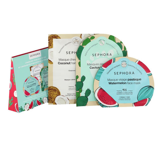 SEPHORA COLLECTION Kit 3 masques de la tĂŞte aux pieds Coffret Tratamento COLORFUL MASKS SET-22 BTG